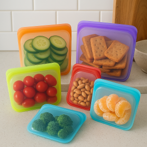 EcoMeal Silicone Reusable Food Bags (Set of 6)